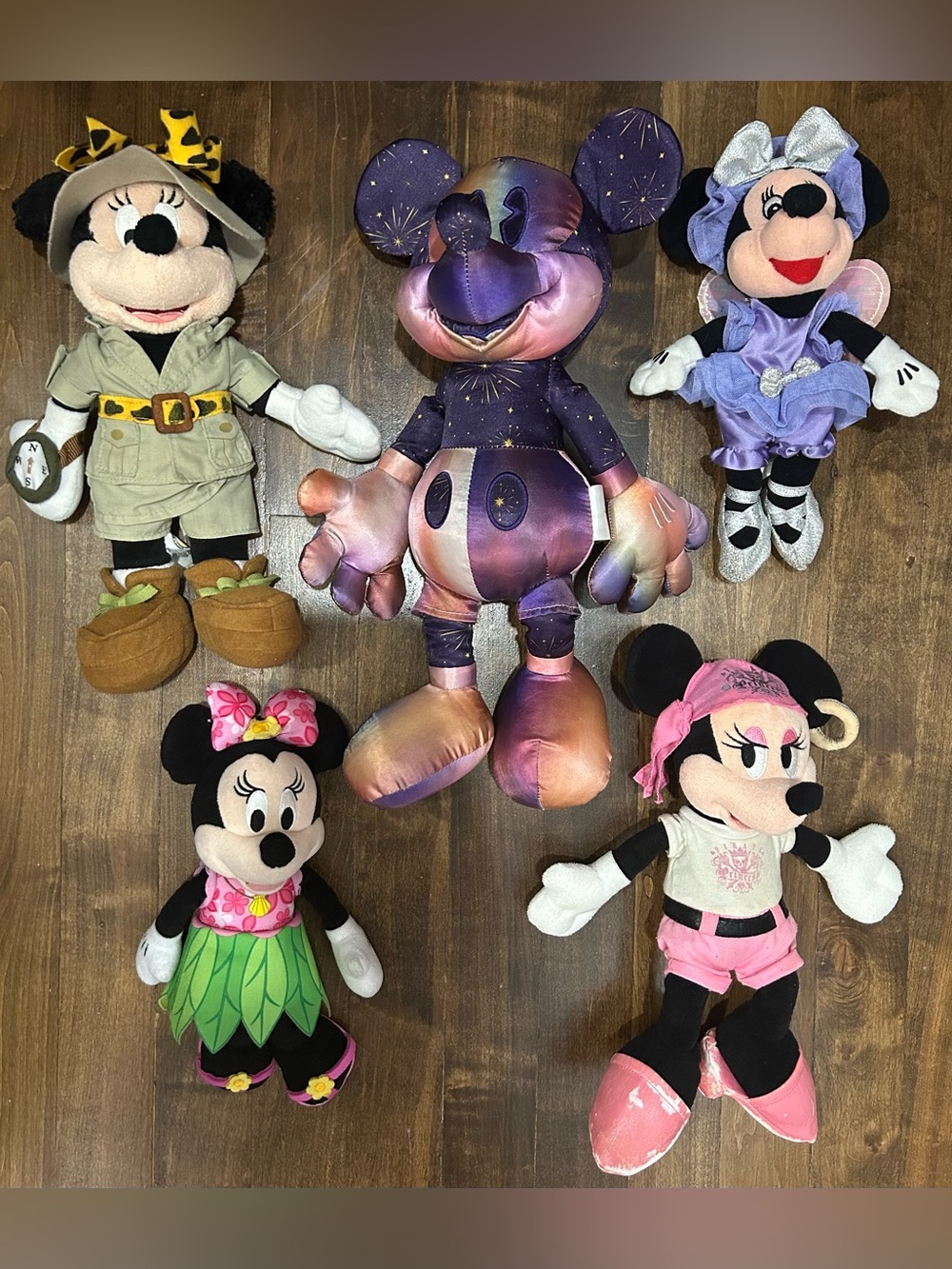 Disney Parks Exclusive Minnie & Mickey Plush Bundle Rare Collectible Set (5 pcs)